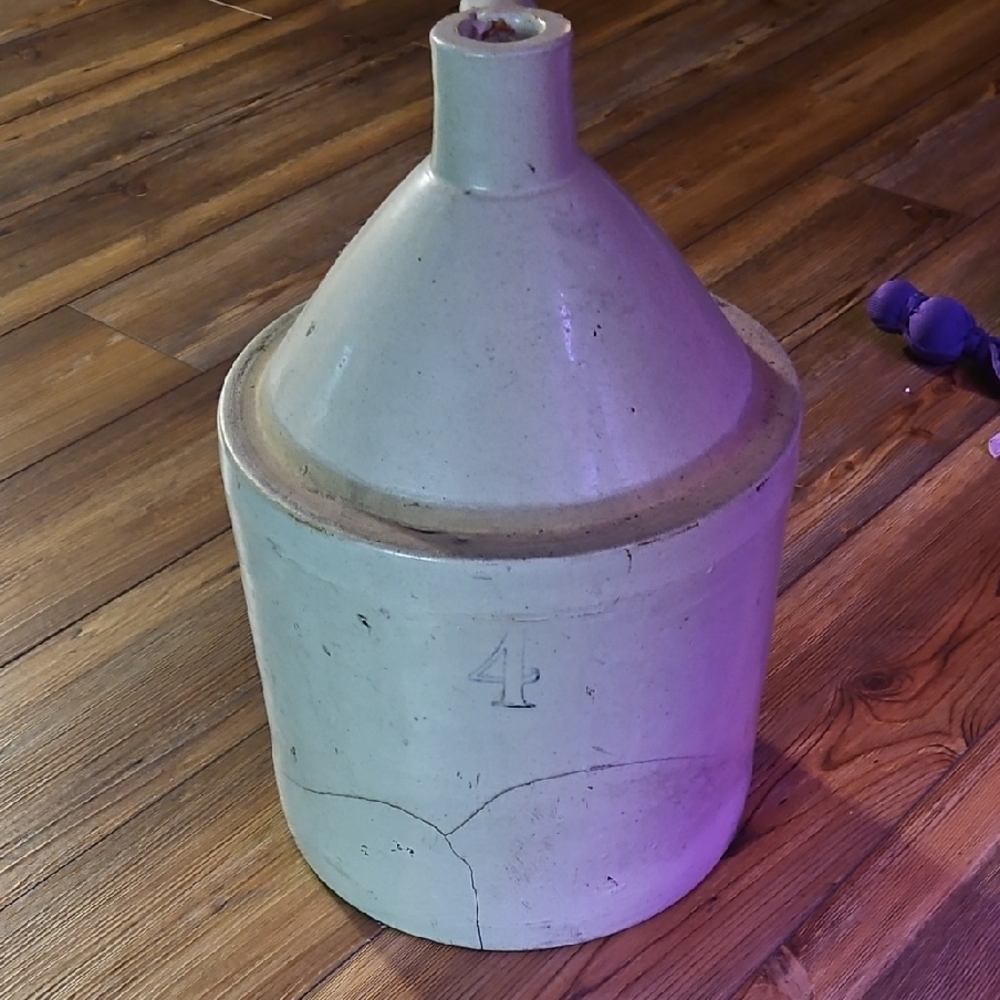 Rustic Stoneware Jug with Number 4